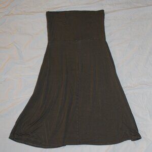 Merona Brand - Fold Over Slouchy Midi Skirt Comfy Stretchy in Gray/Green